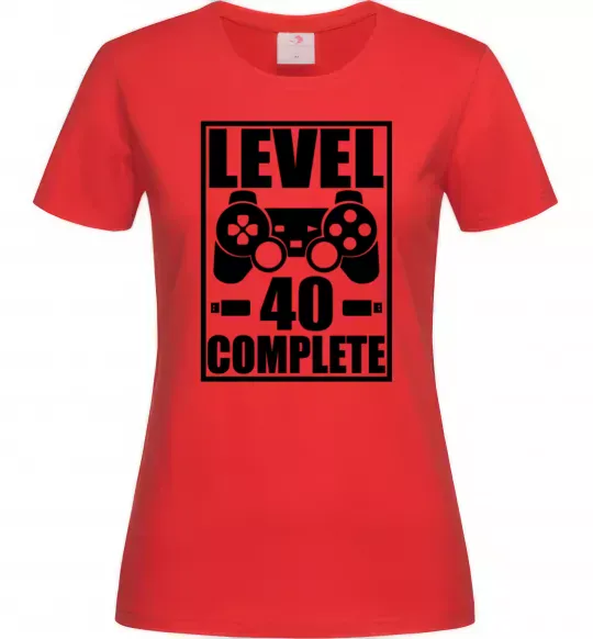 Женская футболка Game Level 40 complete Красный фото