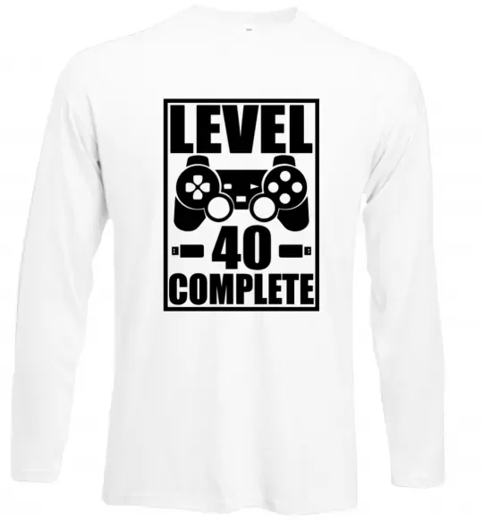 Лонгслів Game Level 40 complete Білий фото