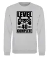 Свитшот Game Level 40 complete Серый меланж фото