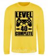 Світшот Game Level 40 complete Сонячно жовтий фото