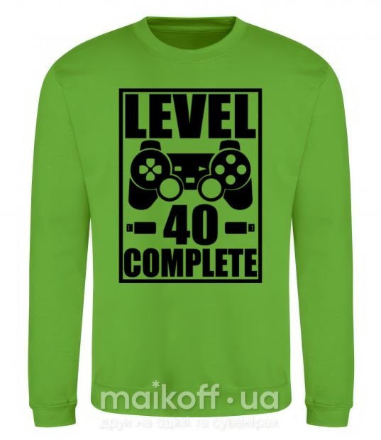 Свитшот Game Level 40 complete Лаймовый фото