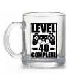 Чашка скляна Game Level 40 complete Прозорий фото