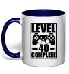 Чашка с цветной ручкой Game Level 40 complete Глубокий темно-синий фото