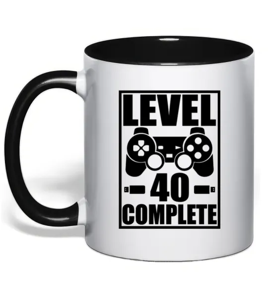 Чашка с цветной ручкой Game Level 40 complete Черный фото