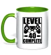 Чашка с цветной ручкой Game Level 40 complete Лаймовый фото
