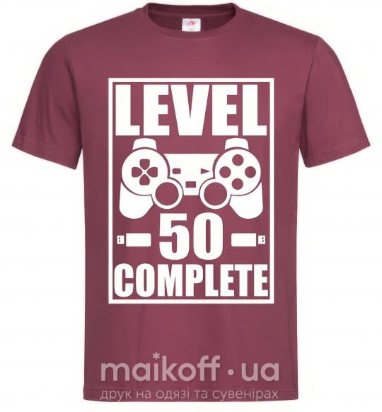 Чоловіча футболка Level 50 complete Game Бордовий фото