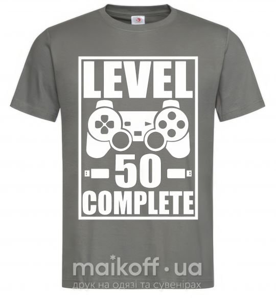 Чоловіча футболка Level 50 complete Game Графіт фото