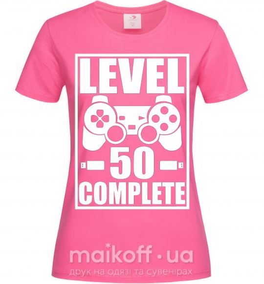 Женская футболка Level 50 complete Game Ярко-розовый фото