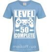 Жіноча футболка Level 50 complete Game Блакитний фото