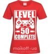 Жіноча футболка Level 50 complete Game Червоний фото