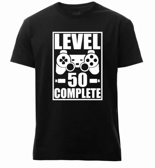 Чоловіча преміум футболка Level 50 complete Game Чорний фото