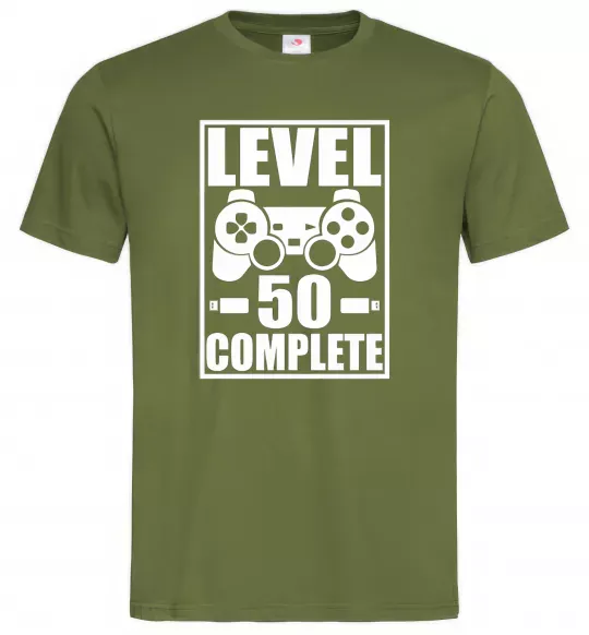 Мужская футболка Level 50 complete Game Оливковый фото
