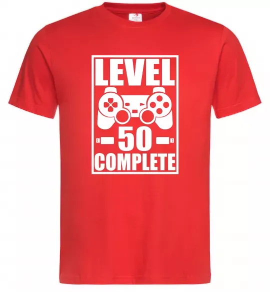 Мужская футболка Level 50 complete Game Красный фото