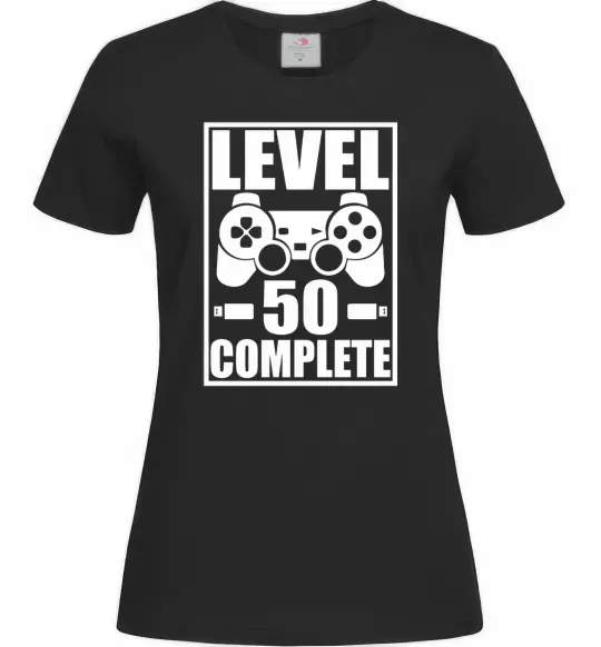 Женская футболка Level 50 complete Game Черный фото