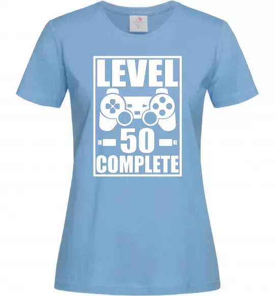 Женская футболка Level 50 complete Game Голубой фото