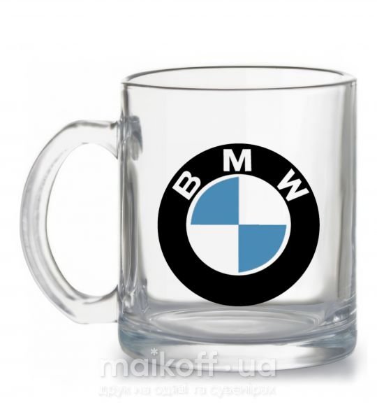 Чашка скляна Logo BMW Прозорий фото