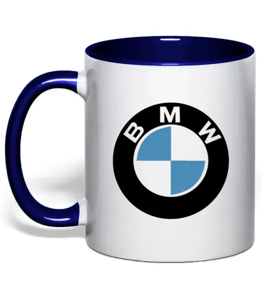 Чашка с цветной ручкой Logo BMW Глубокий темно-синий фото