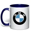 Чашка с цветной ручкой Logo BMW Глубокий темно-синий фото
