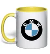 Чашка с цветной ручкой Logo BMW Лимонный фото