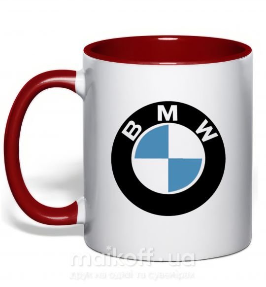 Чашка с цветной ручкой Logo BMW Красный фото