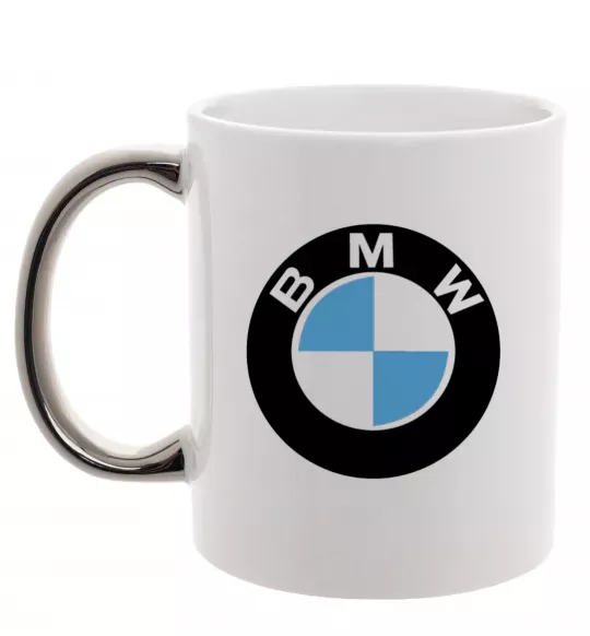 Чашка с цветной ручкой Logo BMW Серебро фото