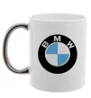 Чашка с цветной ручкой Logo BMW Серебро фото