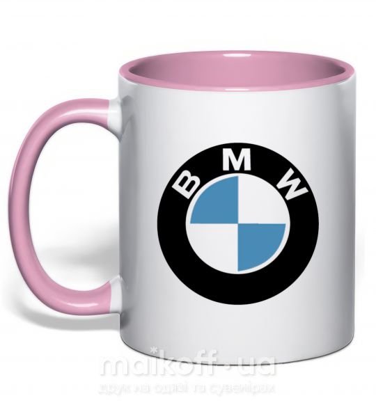 Чашка с цветной ручкой Logo BMW Нежно розовый фото