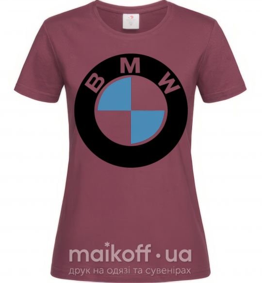 Женская футболка Logo BMW Бордовый фото