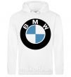Мужская толстовка (худи) Logo BMW Белый фото