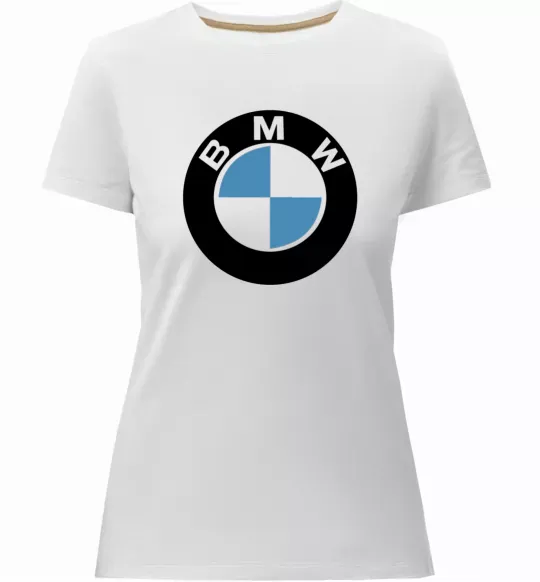 Женская премиум футболка Logo BMW Белый фото
