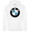 Чоловіча толстовка (худі) Logo BMW Білий фото
