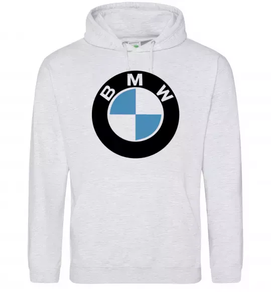 Чоловіча толстовка (худі) Logo BMW Сірий меланж фото