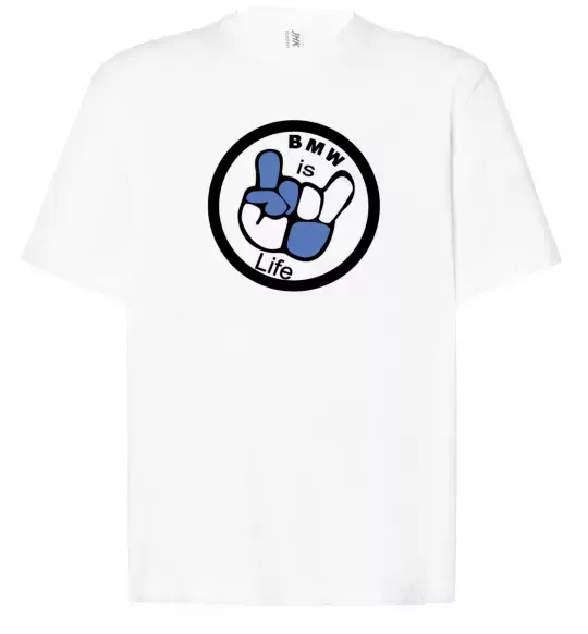 Футболка Оверсайз BMW is life Білий фото