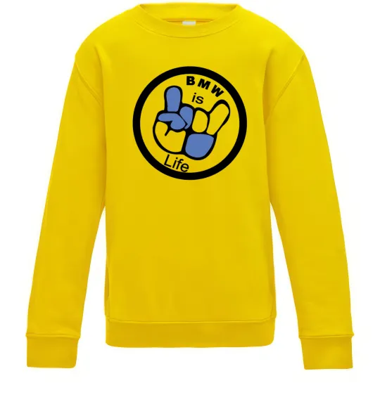 Детский Свитшот BMW is life Солнечно желтый фото