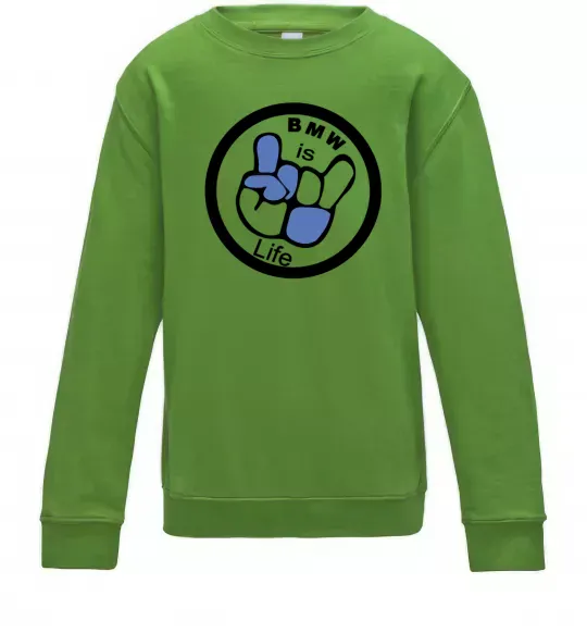Детский Свитшот BMW is life Лаймовый фото
