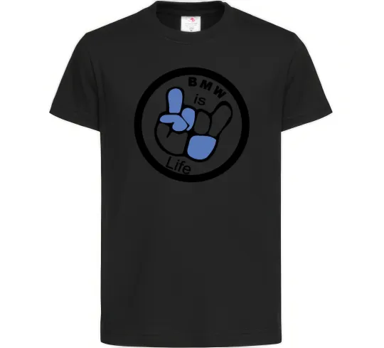 Дитяча футболка BMW is life Чорний фото