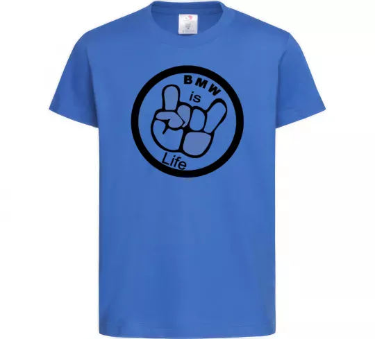 Дитяча футболка BMW is life Яскраво-синій фото