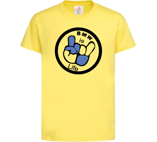 Дитяча футболка BMW is life Лимонний фото