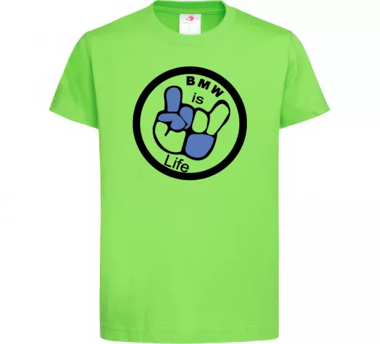 Дитяча футболка BMW is life Лаймовий фото