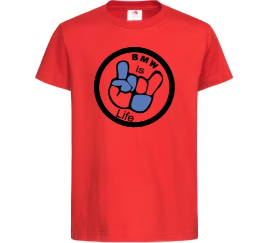 Дитяча футболка BMW is life Червоний фото