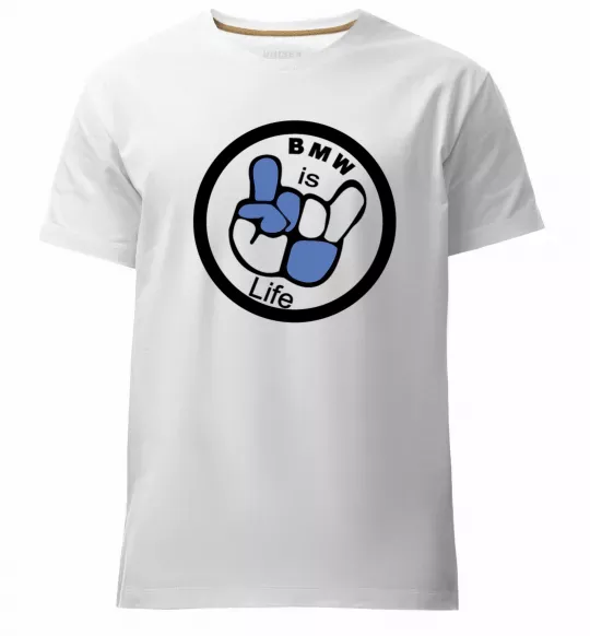 Чоловіча преміум футболка BMW is life Білий фото