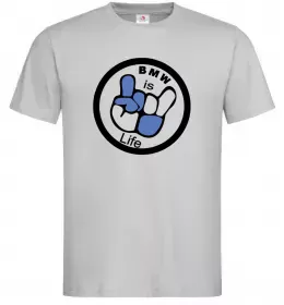 Чоловіча футболка BMW is life Сірий фото