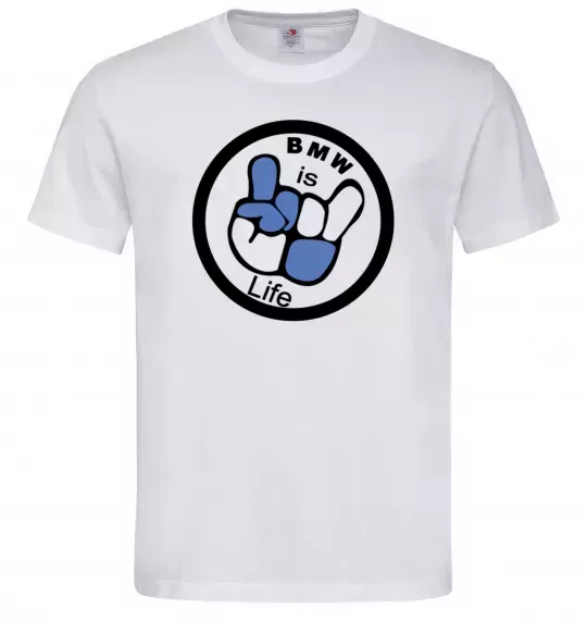 Чоловіча футболка BMW is life Білий фото