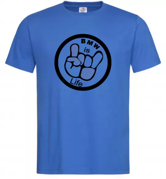Чоловіча футболка BMW is life Яскраво-синій фото