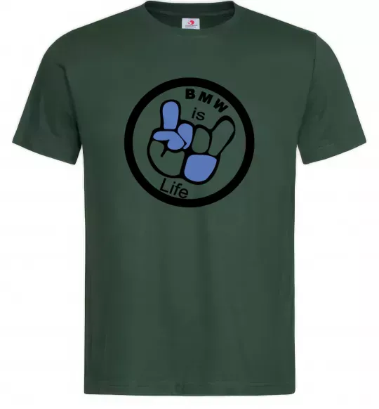 Чоловіча футболка BMW is life Темно-зелений фото