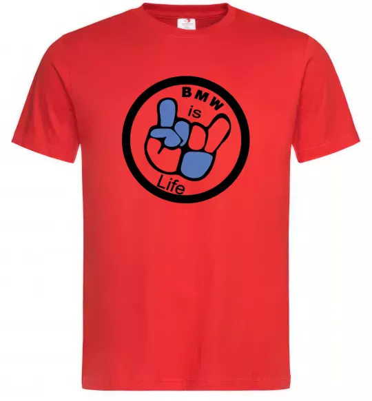 Чоловіча футболка BMW is life Червоний фото