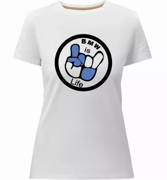 Женская премиум футболка BMW is life Белый фото