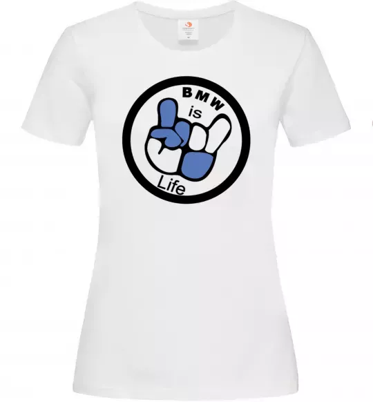 Жіноча футболка BMW is life Білий фото