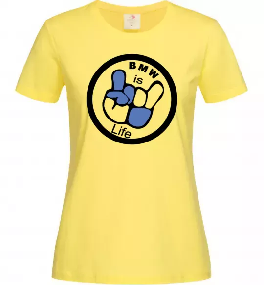 Жіноча футболка BMW is life Лимонний фото