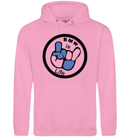 Чоловіча толстовка (худі) BMW is life Рожевий фото